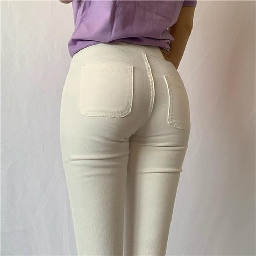 Cargo pants women Y2k 2021 New Women Clothing Skinny Plus Elastic Jeans Woman High Waist Sexy Hip White Pants Fashion Women