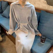 Load image into Gallery viewer, Casual Women's Dresses Design Loose Party Dress Woman Clothes Lazy Sweater Female Elegant Knitted Robe Autumn Oversize Vestidos