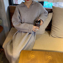 Load image into Gallery viewer, Casual Women's Dresses Design Loose Party Dress Woman Clothes Lazy Sweater Female Elegant Knitted Robe Autumn Oversize Vestidos