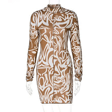 Load image into Gallery viewer, Casual Women's Dresses Elegant Long Sleeves Bright Line Decoration Women Mini Dresses Female Clothing O-Neck Fashion Streetwear