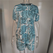 Load image into Gallery viewer, Casual Women's Tracksuit Suit Sportswear Women T-shirt Shorts Tracksuits Sets Female Summer Casual Short Pants Matching Sets