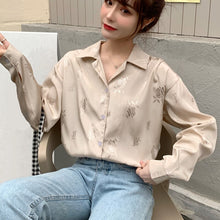 Load image into Gallery viewer, Chic Women Floral Shirt Female Korean Long Sleeves Blouses Office Ladies Casual Tops And Shirts