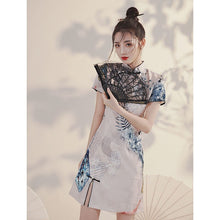 Load image into Gallery viewer, Chinese Qipao Improved Cheongsam 2021 New Female Summer Young Girl National Trend Women's Small Short National Style Dress