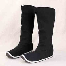 Load image into Gallery viewer, Chinese Traditional Hanfu Bow Boots For Men&Women Cloth Boots Hanfu Shoes Couples Black Hanfu Soap Boots For Men Women 35-44#