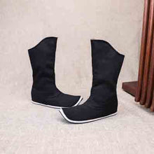 Load image into Gallery viewer, Chinese Traditional Hanfu Bow Boots For Men&Women Cloth Boots Hanfu Shoes Couples Black Hanfu Soap Boots For Men Women 35-44#