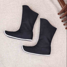 Load image into Gallery viewer, Chinese Traditional Hanfu Bow Boots For Men&Women Cloth Boots Hanfu Shoes Couples Black Hanfu Soap Boots For Men Women 35-44#