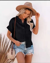 Load image into Gallery viewer, Elegant Summer Loose Women Tops Womens Blouses 3XL Short Sleeve Shirt Casual Cotton Turn-down Collar Ladies Blouses