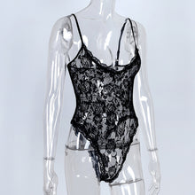 Load image into Gallery viewer, Erotic Teddies Bodysuit One Piece V-neck Lingerie Sexy Women Floral Lace Sexy Body Suit Plus Size Porno Costume Intimates