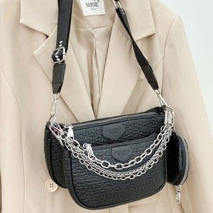 Famous Brand Designer 3-IN-1 Messenger Handbag Tote Leather Vintage Pattern Crossbody Handbag Purse New Shoulder Bag Clutch Tote