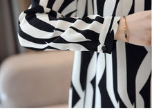 Load image into Gallery viewer, Fashion Woman Blouse 2021 Striped Chiffon Blouse Shirt Long Sleeve Women Shirts Office Work Wear Womens Tops