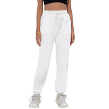 Load image into Gallery viewer, Fitness Clothing Woman Solid Color Pants Autumn Loose High Waist Ankle-length Pants with Belt Pockets Personality Trousers 2021