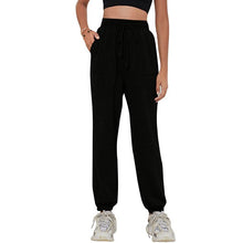 Load image into Gallery viewer, Fitness Clothing Woman Solid Color Pants Autumn Loose High Waist Ankle-length Pants with Belt Pockets Personality Trousers 2021