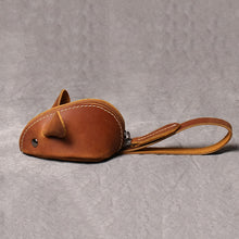 Load image into Gallery viewer, Genuine Leather Coin Purse Creative Cute Mouse Storage Bag Trend Zipper Pocket Men Women Portable Wallets Children&#39;s Key Bags