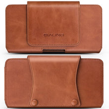 Load image into Gallery viewer, Genuine Leather Phone Pouch Cover For iPhone 13 12 11 Pro 12 XS X XR Business Pocket Waist Bags Holster Belt Clip Case Qialino