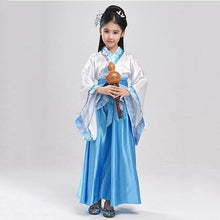 Load image into Gallery viewer, Girl Embroidery Traditional Chinese Skirt + Kimono Top Blue Lavender Pink Red Children Hanfu Chineses Elegent Hanfu Dress Kids