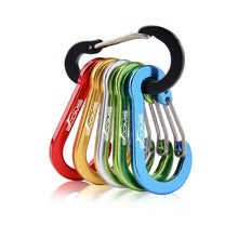 Load image into Gallery viewer, 10Pcs/Set Carabiners Aluminum Alloy D Carabiner Spring Snap Clip Hooks Keychain Climbing Carabiner for Keys Camping Tools
