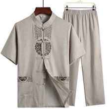 Load image into Gallery viewer, Hanfu Linen Shirts Men Wushu Traditional Chinese Pants Qing Dynasty Clothing For Pantalon Wing Chun Roupa Oriental Kung Fu Suit