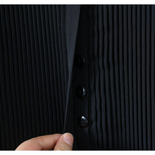 Load image into Gallery viewer, High Quality Women Chiffon Blouse Front Pleated Long Sleeve Bodysuit Office Ladies Shirts with Panties Solid Color Black Beige