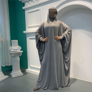 Hooded Abaya Muslim Women Prayer Garment Hijab Dress Arabic Robe Overhead Kaftan Khimar Jilbab Eid Ramadan Gown Islamic Clothes