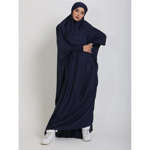 Hooded Abaya Muslim Women Prayer Garment Hijab Dress Arabic Robe Overhead Kaftan Khimar Jilbab Eid Ramadan Gown Islamic Clothes