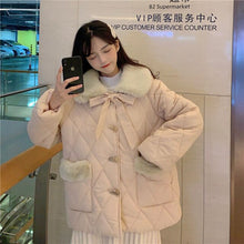 Load image into Gallery viewer, Japanese Korean Cute Lolita Jackets Women Winter Tea Party Horn Button Coat Female Kawaii Rabbit Fur Collar Lololita Coat Parkas