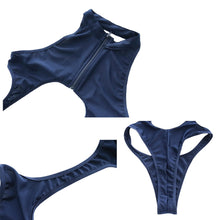 Load image into Gallery viewer, Japanese School Girls Cosplay Zipper Sukumizu Turtleneck Hollow Out Swimsuit Swimwear Sexy Backless Bodysuits Jumpsuit Drop Ship