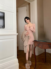 Load image into Gallery viewer, Korean Fashion Knitted Dress Women Long Sleeve Short Party Dress Elegant 2022 Autumn Slim Sexy Y2k Mini Dress Casual Female Chic