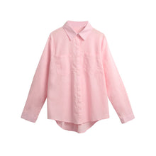 Load image into Gallery viewer, Korean Fashion Women Blouses Turn-Down Collar Long Sleeve Ladies Office Shirt White Loose Causal Blouse Mujer Tops Blusas