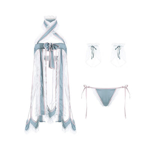 Lingerie Set Sexy Fantasy Lingerie Couple Sex Clothing Hanging Neck Mesh Classical Hanfu Cosplay Uniform See Through Hot Dress