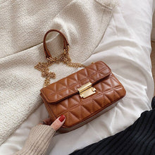 Load image into Gallery viewer, Lingge Small PU Leather Flap Crossbody Bags for Women 2022 Hit Women's Luxury Branded Trending Chain Shoulder Handbags