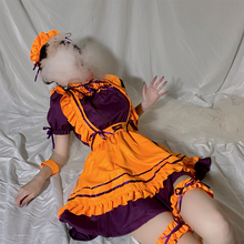 Load image into Gallery viewer, Lolita Plus Size Women Maid Outfit Anime Long Dress Yellow Ruffles Apron Dress Lolita Dresses Cafe Costume Cosplay Costume