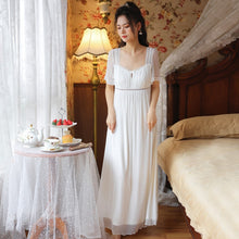 Load image into Gallery viewer, Long White Night Dress Women Lace Nightgowns Palace Vintage Gown Nighty Sleepshirts Ladies Sexy Hot Erotic Homewear Suit Modal