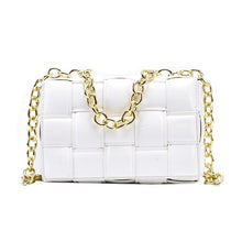 Load image into Gallery viewer, Luxury Women's Shoulder Bags Weave Leather Flap Bag For Women 2020 New Brand Designer Handbags Thick Chain Crossbody Bags Female