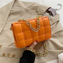 Load image into Gallery viewer, Luxury Women's Shoulder Bags Weave Leather Flap Bag For Women 2020 New Brand Designer Handbags Thick Chain Crossbody Bags Female