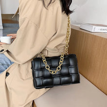 Load image into Gallery viewer, Luxury Women's Shoulder Bags Weave Leather Flap Bag For Women 2020 New Brand Designer Handbags Thick Chain Crossbody Bags Female
