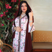 Load image into Gallery viewer, Middle East Muslim Muslim Women's Arab Robe Printed Lace Dress Ladies Without Headscarf Moroccan Djellaba 2021 Moroccan Abaya