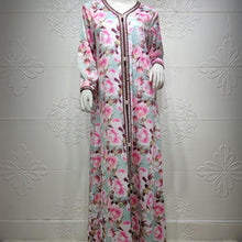 Load image into Gallery viewer, Middle East Muslim Muslim Women's Arab Robe Printed Lace Dress Ladies Without Headscarf Moroccan Djellaba 2021 Moroccan Abaya