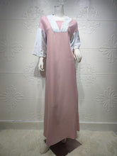 Load image into Gallery viewer, Middle Eastern Muslim Women's Two-color Sequined Dress Eid Mubarak National Costume Dubai Abaya Islamic Women's Clothing