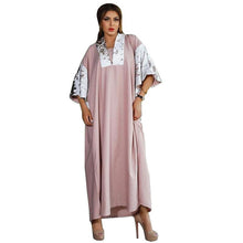 Load image into Gallery viewer, Middle Eastern Muslim Women's Two-color Sequined Dress Eid Mubarak National Costume Dubai Abaya Islamic Women's Clothing