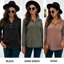 Load image into Gallery viewer, Midlength Women Shirt 2021 New Autumn Casual Sweatshirts Solid Warm Shirts Long Sleeve V Neck Pullover Sweatshirt Tops Female