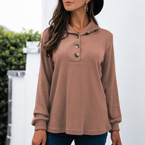 Midlength Women Shirt 2021 New Autumn Casual Sweatshirts Solid Warm Shirts Long Sleeve V Neck Pullover Sweatshirt Tops Female