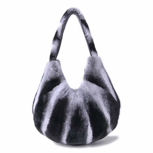 New Arrivals Women's Real Rex Rabbit Fur Handbags Fashion Fur Shoulder Bags Large Capacity Totes S7985
