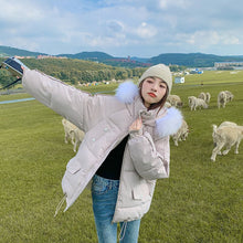 Load image into Gallery viewer, New Short Fur Collar Women's Jackets Zipper Simple Woman Coat Thicken Female Casual Down Jacket Solid Pocket Women Hooded Parka