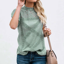 Load image into Gallery viewer, New Summer Chiffon Tops Tees Women Blouses Plus Sizes Crotchet Boho Floral Elegant Lady Sexy Lace Casual Embellished Shirts