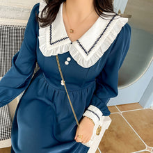 Load image into Gallery viewer, New Sweet Fungus Spliced Plus Size Dress Women 2022 Long Sleeve 3XL 4 XL Dresses Elegant Slim Waist Spring Vestidos Mujer
