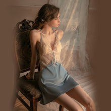 Load image into Gallery viewer, Night Dress Women Sexy Nightwear Night Gown Sleepwear Lingerie Flowers Lace Sleepwear Sleep Tops Women Nightgown Victorian Dress