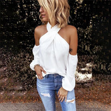 Load image into Gallery viewer, Off Shoulder White Blouse Shirt Women Bodycon Blouse Elegant Summer Sexy Shirt 2020 Female Blusas Tops & Tees