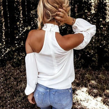 Load image into Gallery viewer, Off Shoulder White Blouse Shirt Women Bodycon Blouse Elegant Summer Sexy Shirt 2020 Female Blusas Tops & Tees