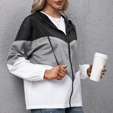 Load image into Gallery viewer, Oversized Jackets Coat Women 2021 Autumn Chic Hooded Coat Patchwork Lightweight Waterproof Raincoat Outdoor Windbreaker Female