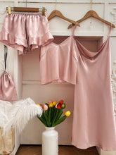 Load image into Gallery viewer, Pajama Set Women Pajamas for Women Silk Sleepwear Set Sleep Tops Summer Sexy Nightwear 3PC Suit Nightgown Nightie Home Clothes